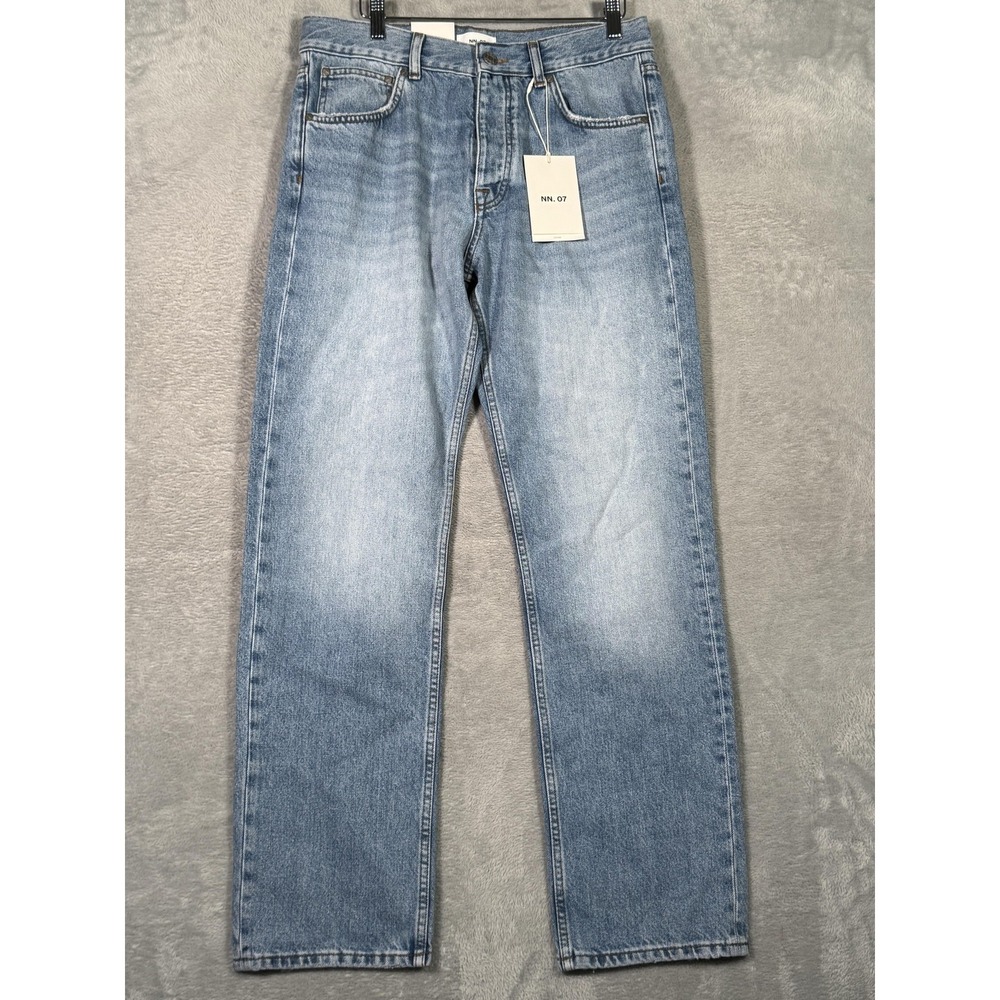 NN. 07 Sonny 1882 Jeans Mens 31x32 Blue Light Wash Straight Organic Denim